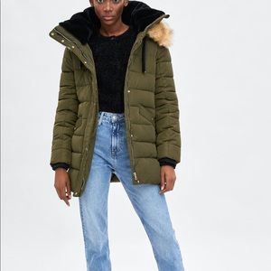 Water resistant puffer Parka jacket from Zara.
